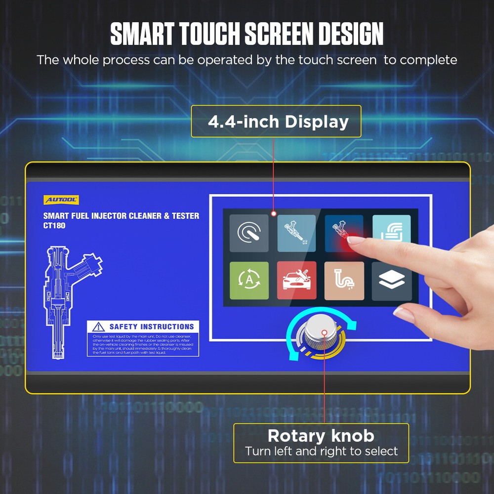 AUTOOL Ultrasonic Fuel Injector Cleaner Tester Machine Touch Screen Heating