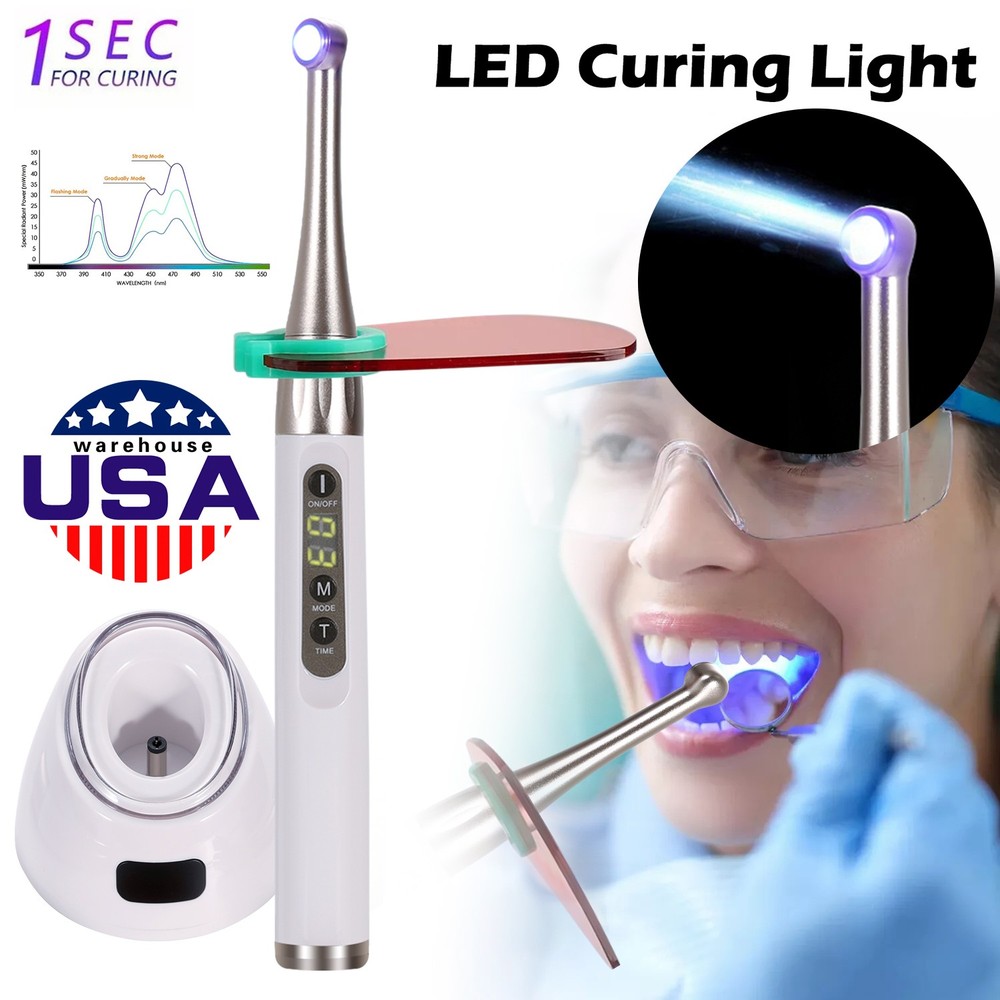 Dental ILED Curing Light Lamp Wireless 1Sec Curing 2500mW/cm2