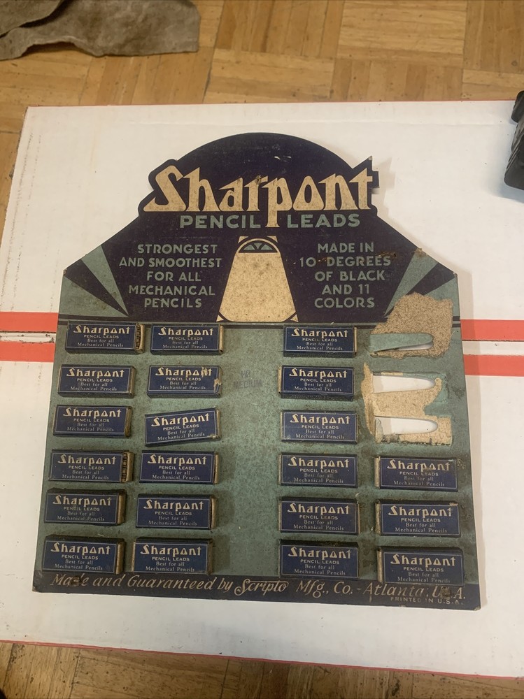 Vintage Scripto Sharpont  Pencil Leads - With advertisement RARE FIND