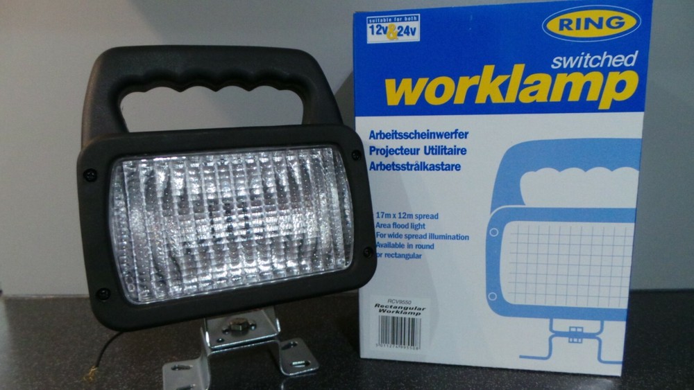 RING SWITCHED WORKLAMP DUAL VOLTAGE RCV9550 RECTANGULAR HALOGEN BRIGHT/LONG BEAM