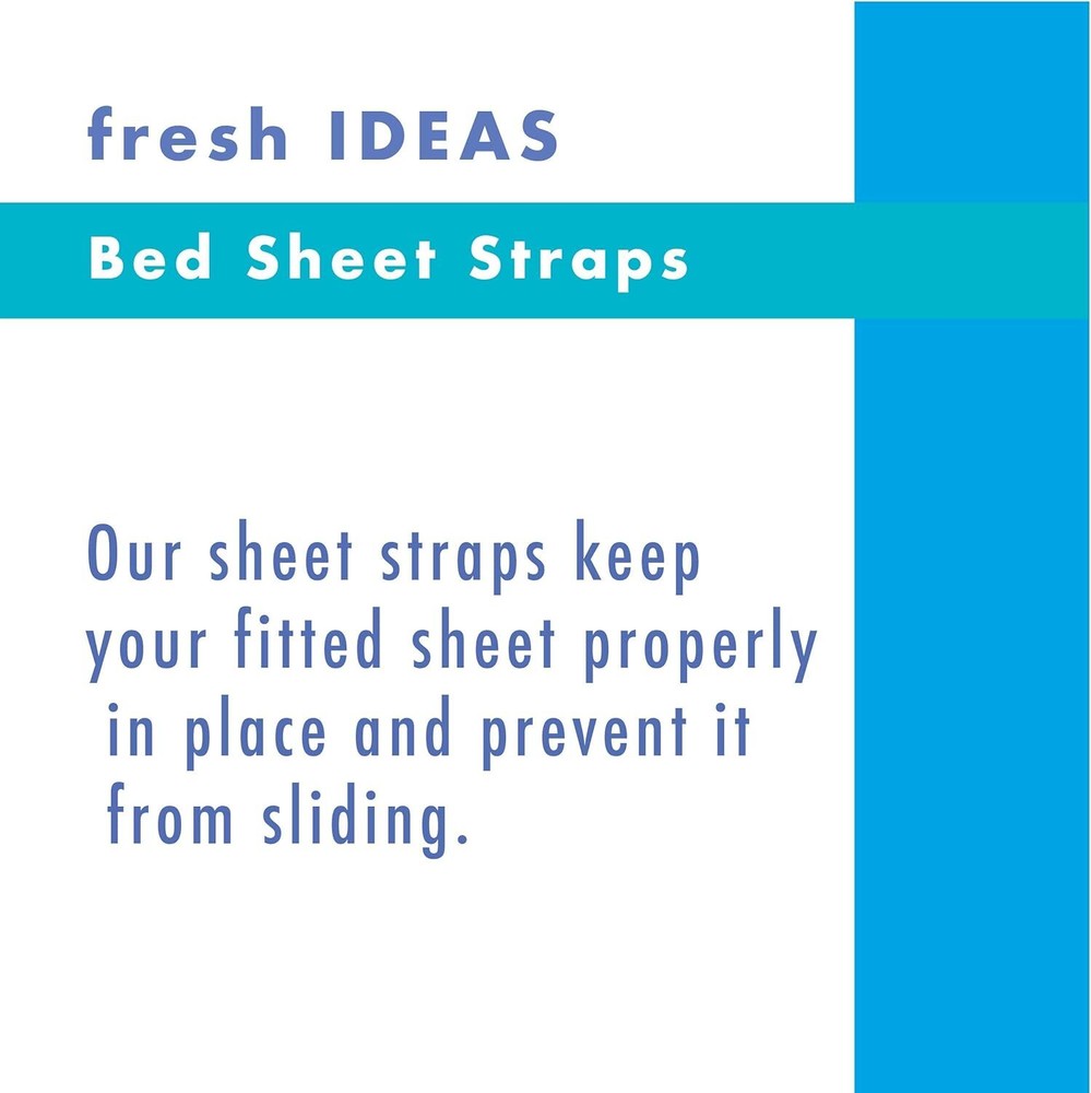 Bed Sheet Straps, for Use with All Fitted Sheet Sizes, 4-Pack
