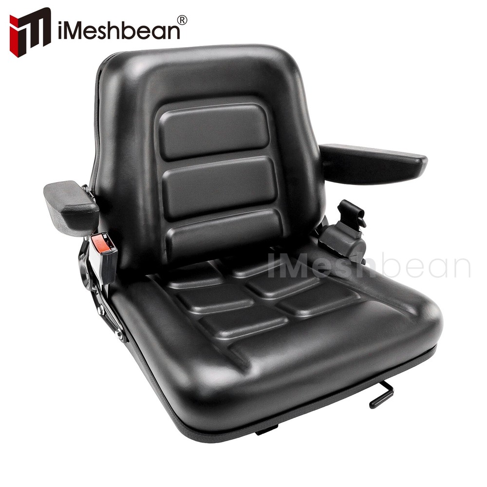 Tractor Forklift Seat Excavator Universal Adjustable Backrest Armrest Safty Belt