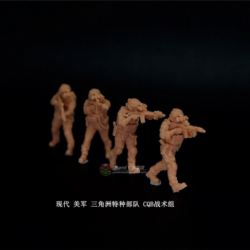 3D printed 1/72 Modern US "Delta Force CQB Tactical Team" 4 man group model
