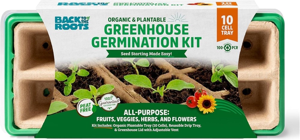 Eco-Conscious 10-Cell Germination Kit - Biodegradable Pots & Recycled Plastic