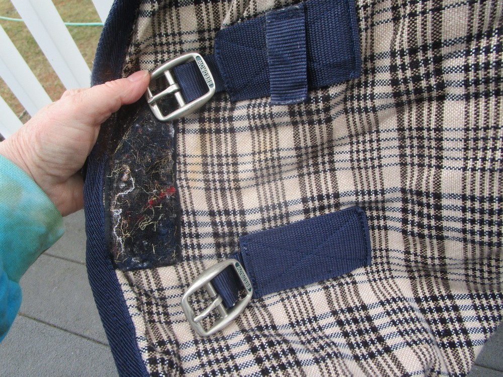 82'' SHEDROW BLACK/BLUE PLAID STABLE SHEET