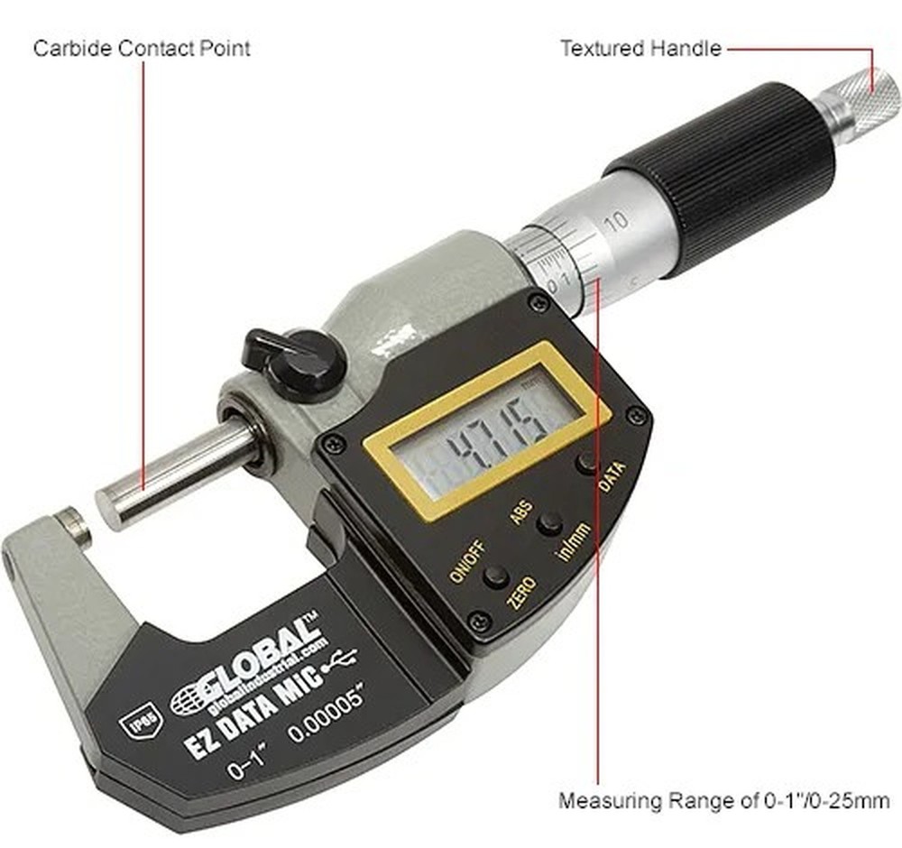 0-1"/25.4MM Twin Force IP65 Digital Electronic & Analog Micrometer