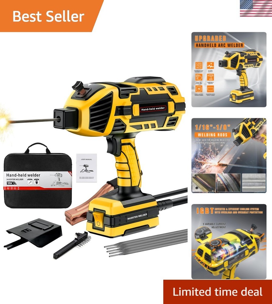 Portable 110V Handheld Welding Machine with IGBT Inverter & 5 Variable Settings