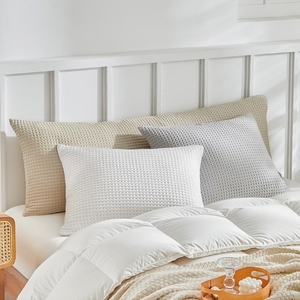 WARMDERN Waffle Weave Pillowcases Body Size 1 Pack Pillow Cases Soft Microfib...