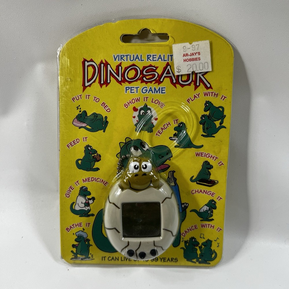 Virtual Reality Dinosaur Pet Game White Egg Brown NOS