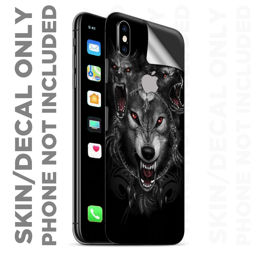 Skins Decal Wrap for Apple iPhone XS Max Angry Wolves Pack Howling