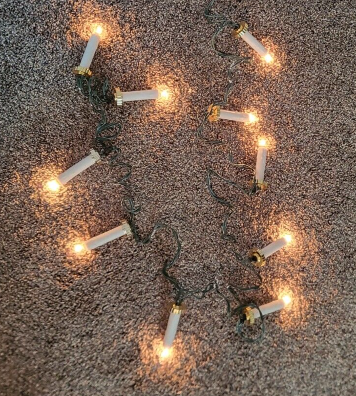 String of 10 Mini White Drip Candle Lights Christmas White