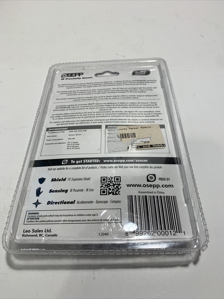 OSEPP PROX-01 IR Proximity Sensor (Arduino Compatible)