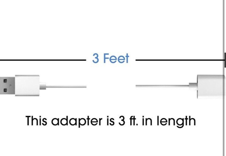 TechMatte Flexible Charging Adapter Cable for Apple (3 Feet, White)