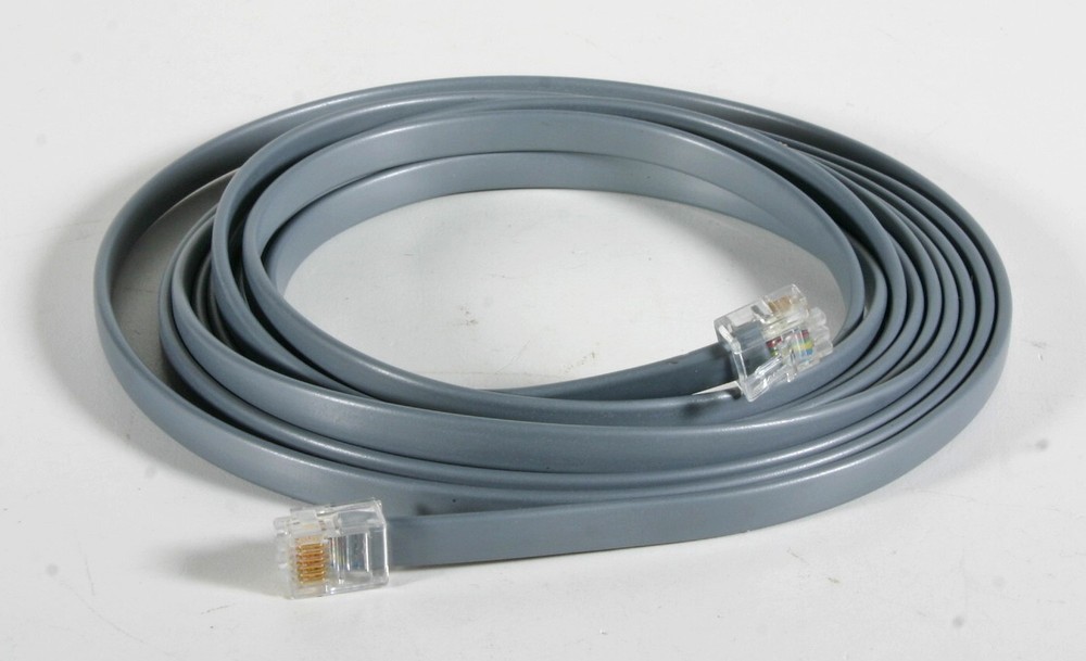 Telephone Cord - 10 Ft. - 6 wire - Light Grey