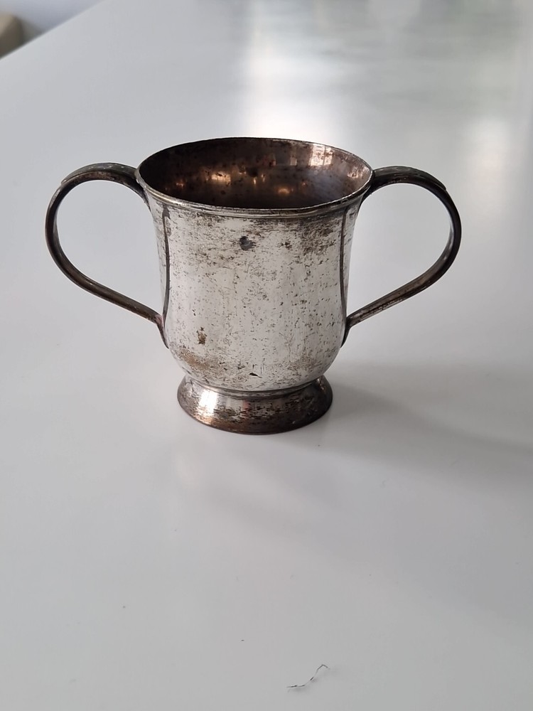 Antique Silver Plate - Two Handled Cup / Tankard