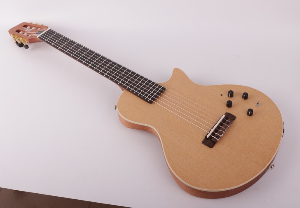 nylon string travel electric classical guitar Silent portable built in effect
