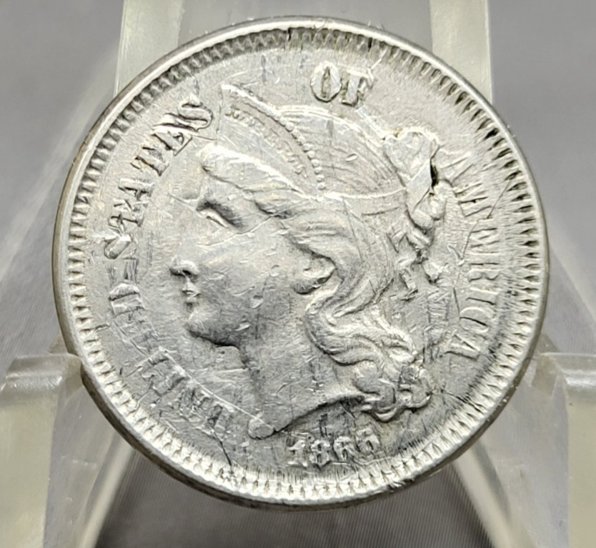 1866 U.S. 3 Cents Type Coin
