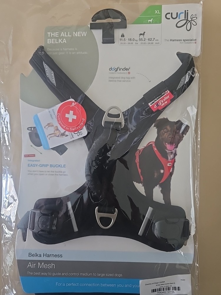 Curli Belka Comfort Harness Black Extra Large