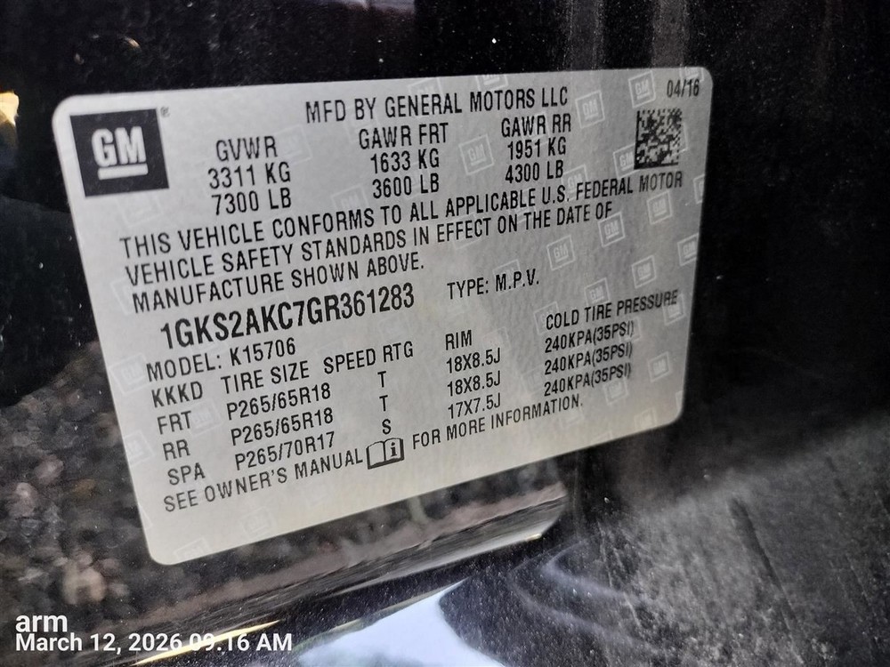 CONTROL PANEL W/DISPLAY SCREEN OEM 2016 GMC YUKON 1YR WRNTY