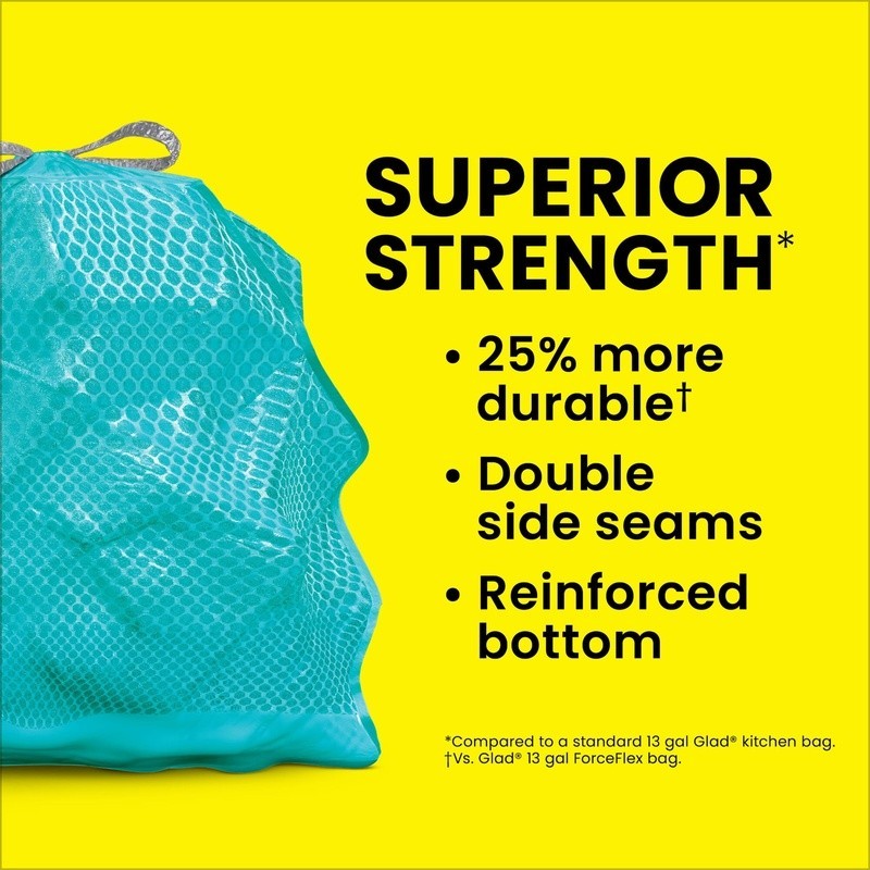 MaxStrength Scented Trash Bags 13 Gal Drawstring Leakproof Odor Control 20 Count