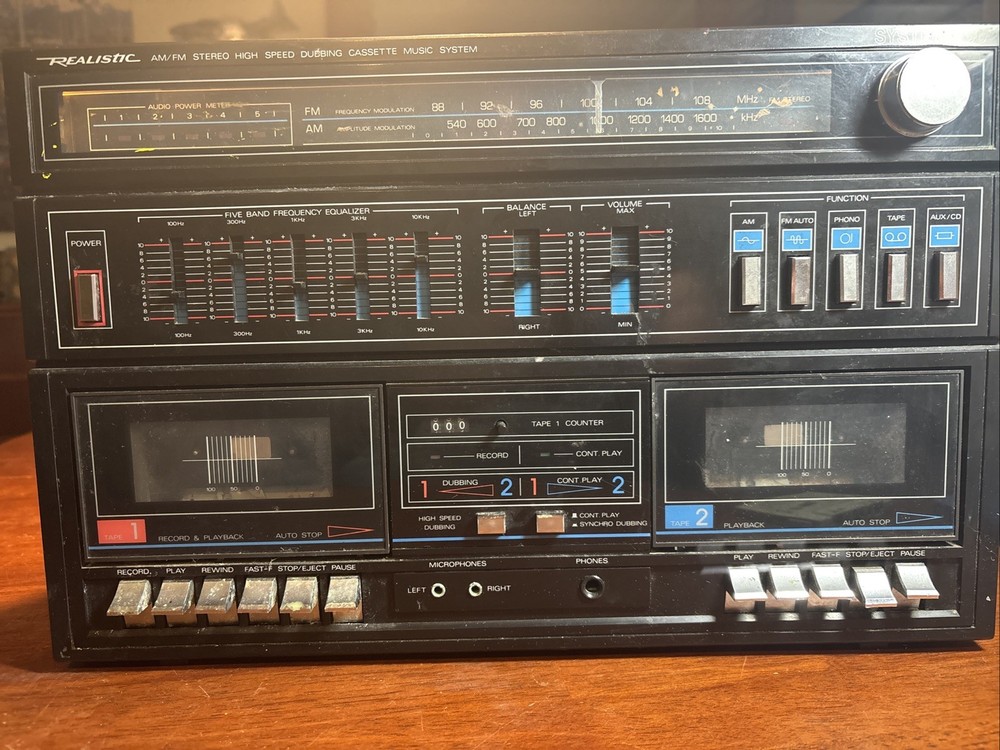 Vintage Realistic System 200 Model 13-1229 Dual Cassette Deck /Read Description