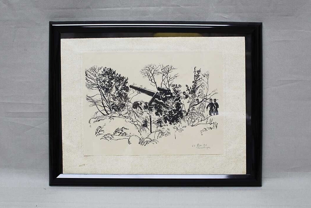 WW2 German Framed Drawing Signed 1941 . GD1025