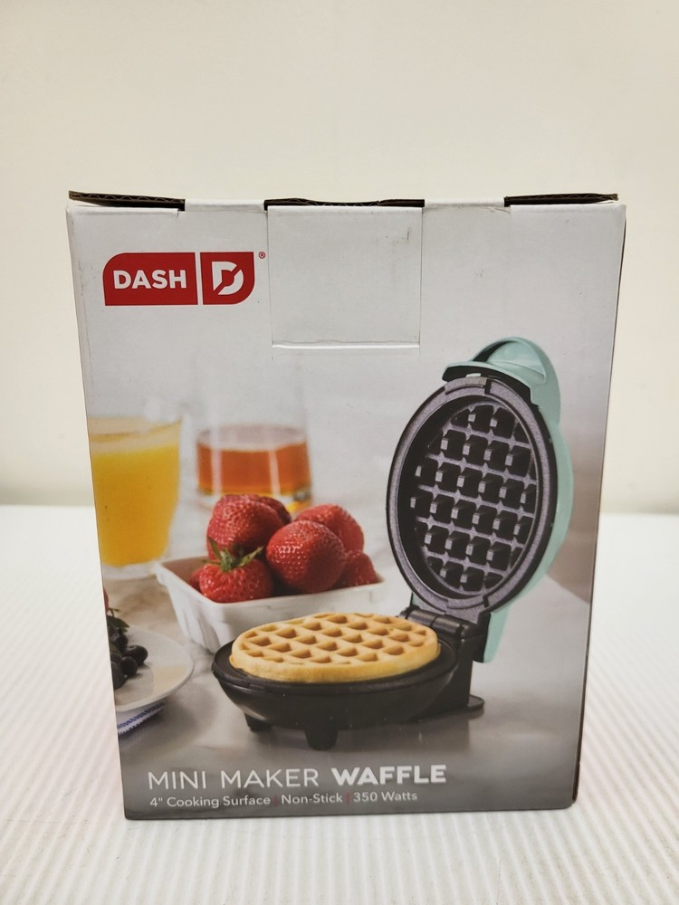 DASH 4" Aqua Mini Maker For Waffles, Hash Browns, Chaffles - Non-Stick