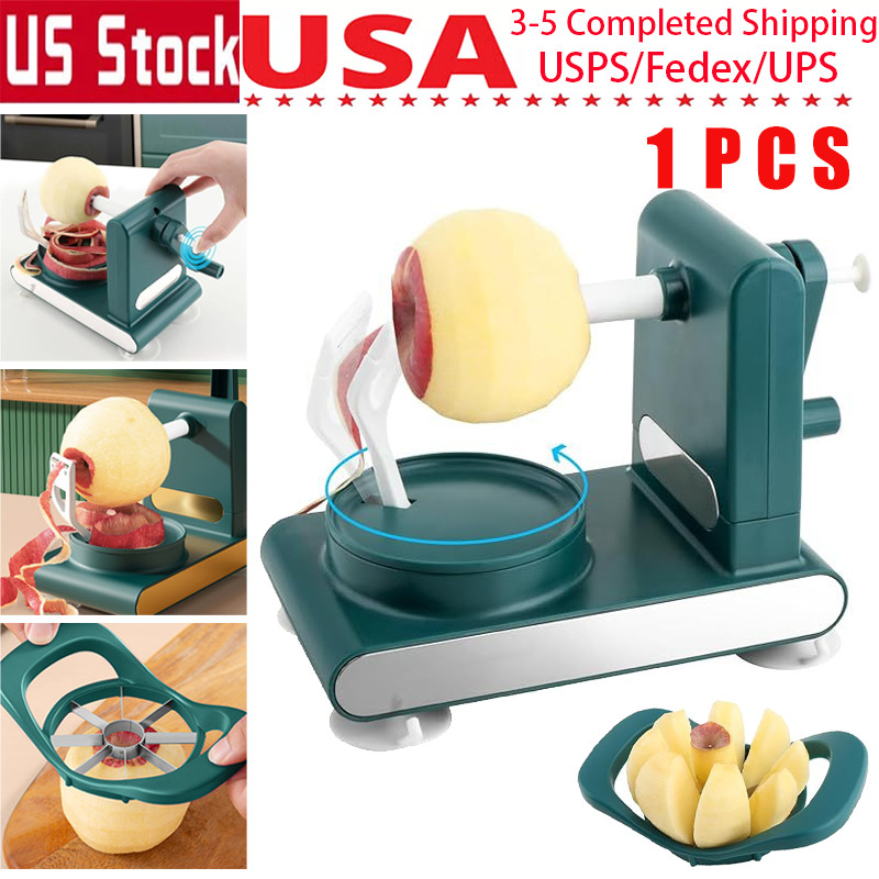 Hand Cranked Apple Peeler Slicer Kit Fruit Cutter Processing Machine Tool Green