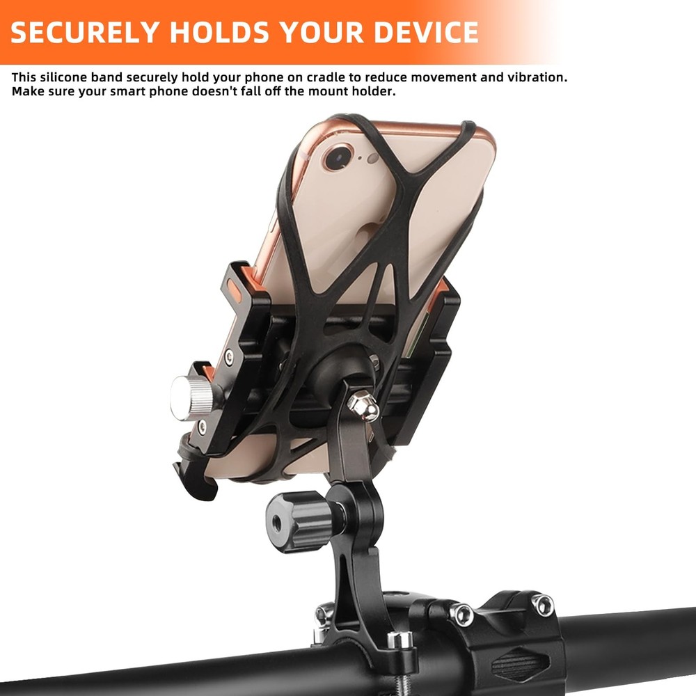 4 PCS Motorcycle Web Grip Silicone Cell Phone Holder Band Security Rubber