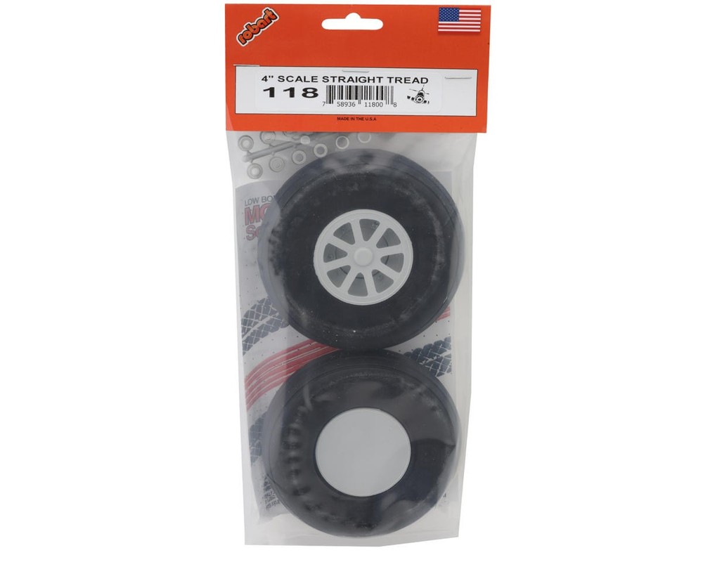Robart 4.00" Scale Straight Tread Wheels (2) [ROB118]