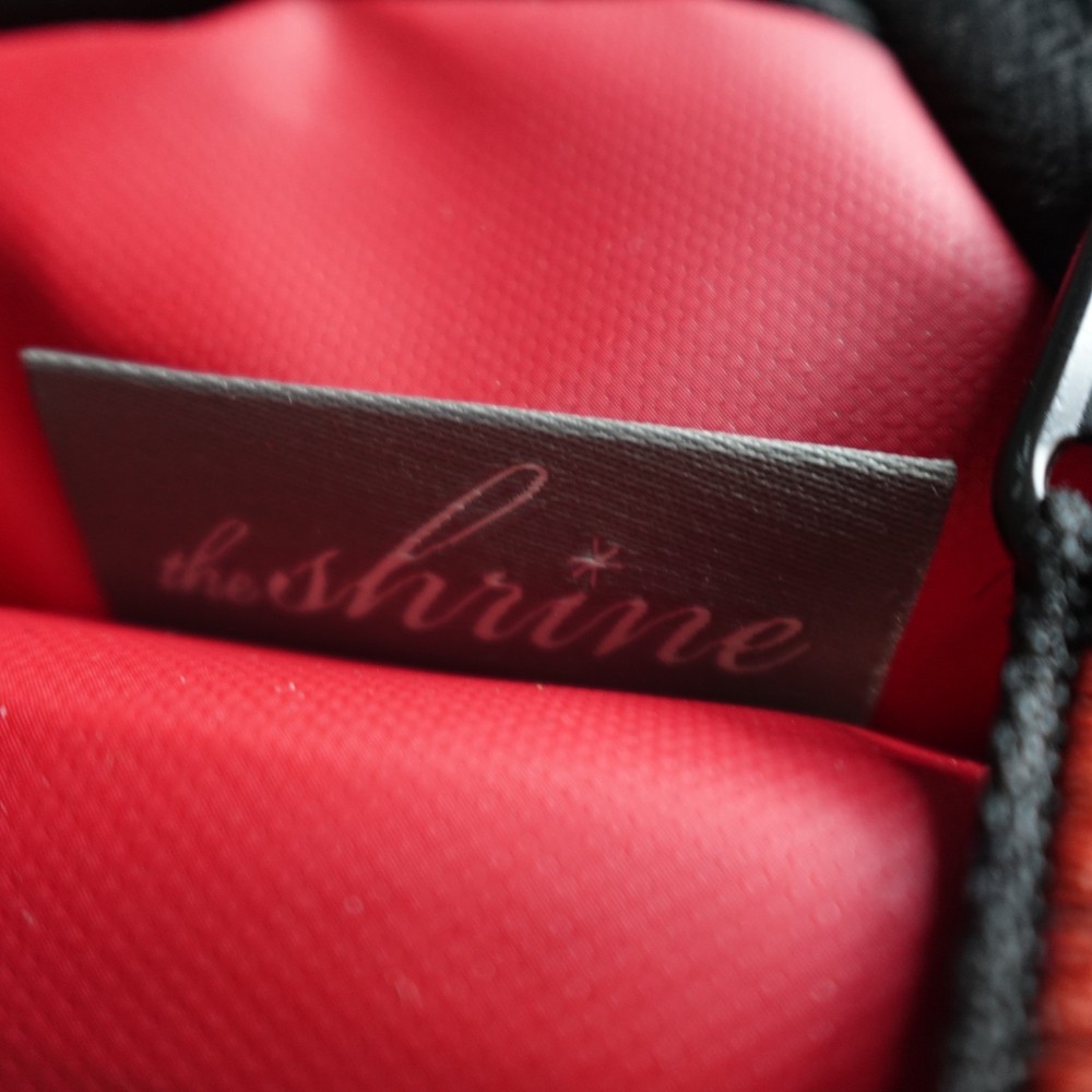 Shrine Backpack Black Red Solid Sneaker Compartment Travel