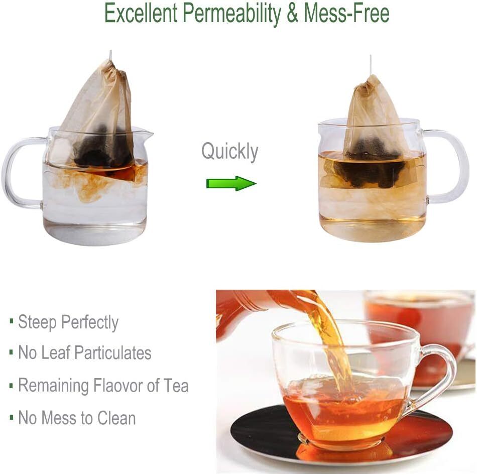 Disposable Loose Tea Filter Bags Unbleached Empty Tea Infuser Sachets 100pcs