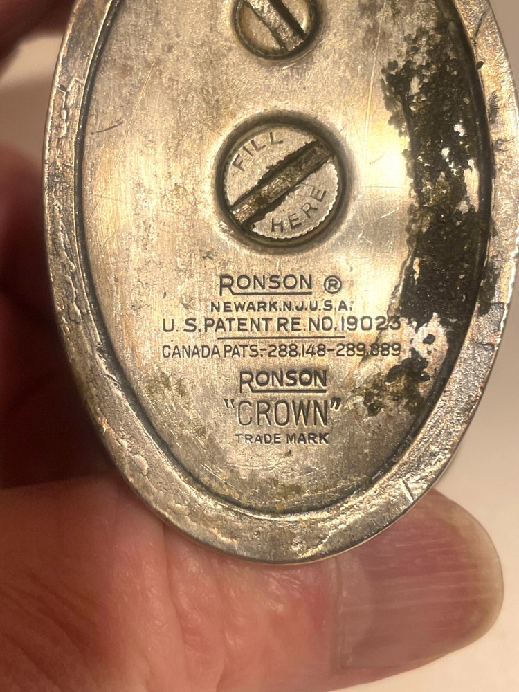 Vintage “Crown” Silver-Plated Ronson Table Lighter
