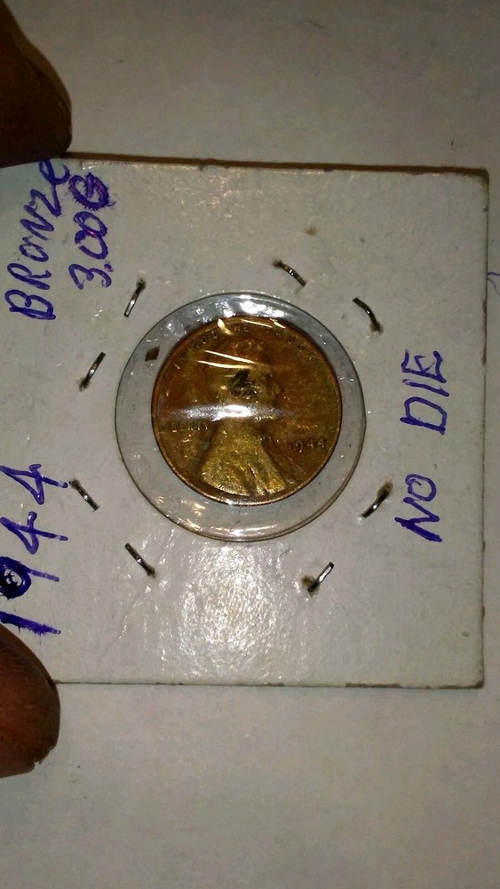 1944 WHEAT CENT, Incomplete No Die Penny