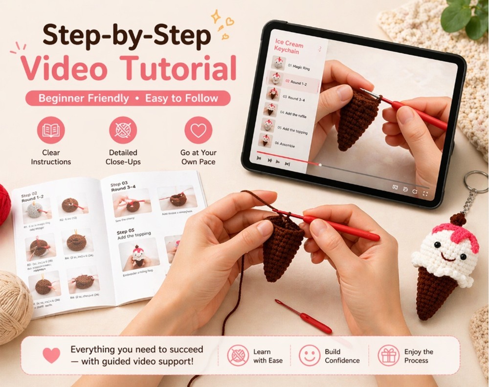Desert Amigurumi Crochet Kit 6 Pack for Beginners DIY Set with Video Tutorial