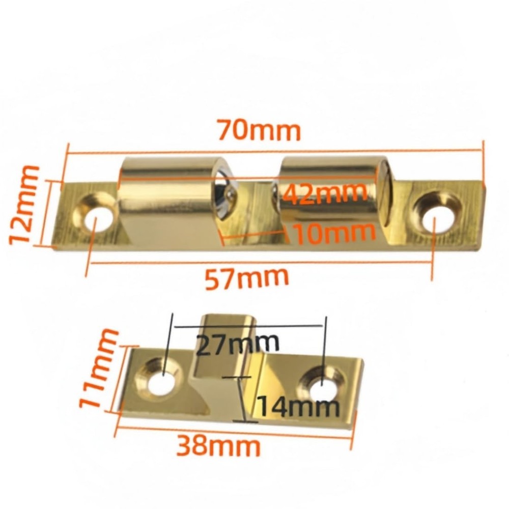 Double Ball Tension Roller Catch Latch, 2"/ 70mm Solid Brass Hardware Fitting