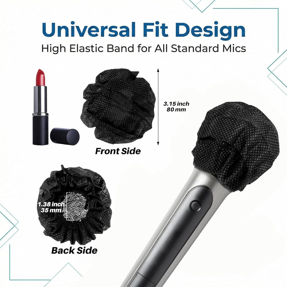 100PCS Microphone Cover - Mic Covers Disposable Odorless Non-Woven...