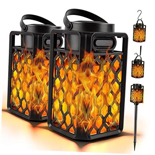 Outdoor Bluetooth Speakers, Led Flame Torch Lantern, Waterproof Wireless 2 PACK