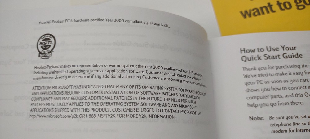 HP Hewlett Packard Pavilion Computer Quick Start Guide Manual Windows 98 Books