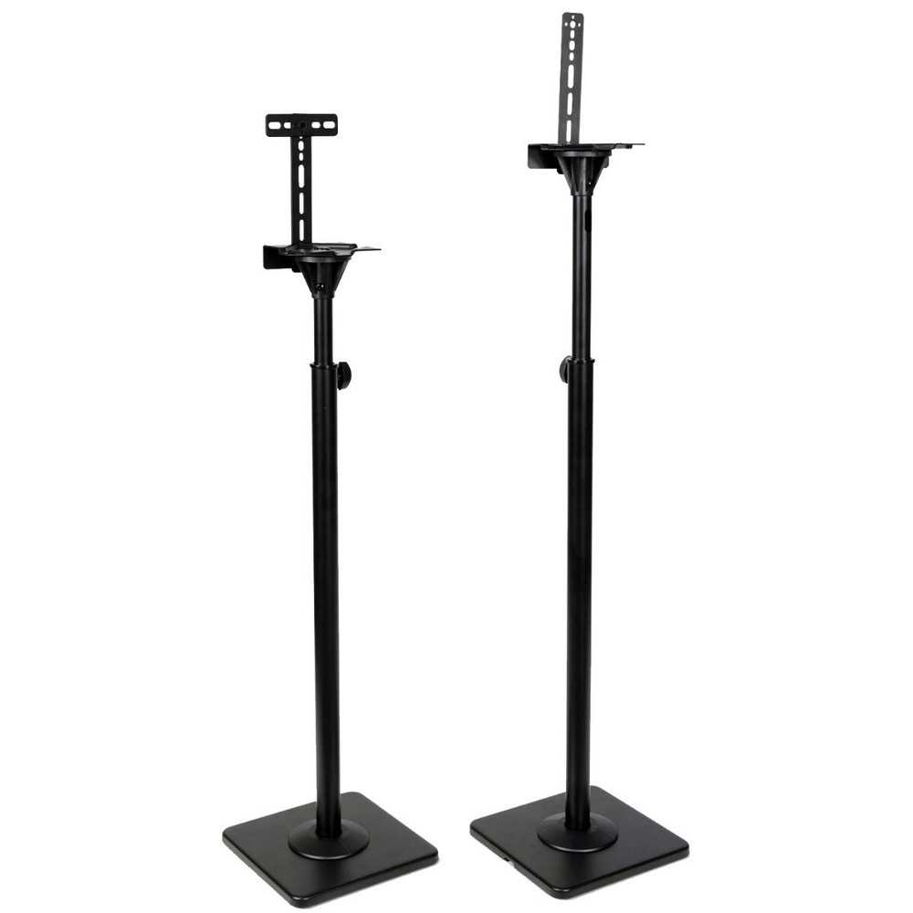 One Pair Speaker Stand Mount Bracket Floor Stand Satellite Height Adjustable ajb