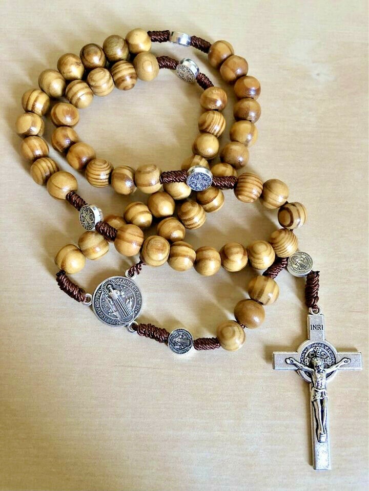 Blessed Rosary Wood Beads Jerusalem Crucifix Holy Land Catholic Rosary