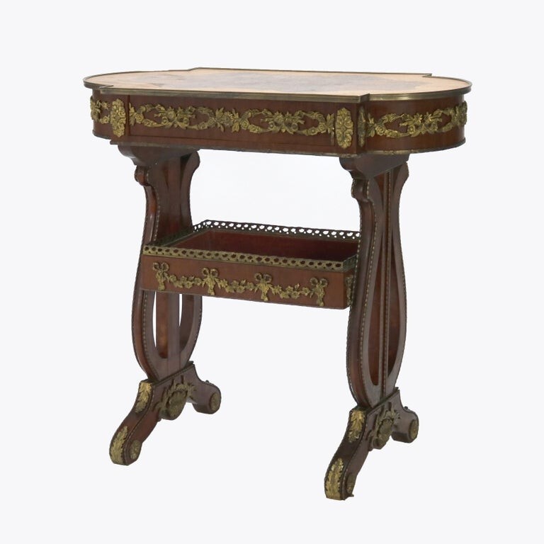 Antique Flame Mahogany, Birds Eye Maple and Ormolu Serving Table C1920