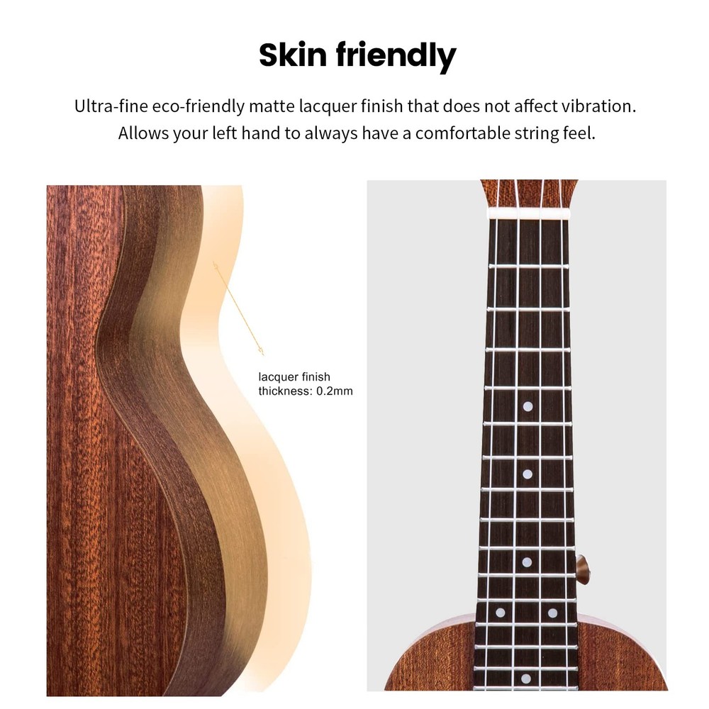 21" Ukulele Kit for Beginners with Gig Bag Strap Tuner & Picks