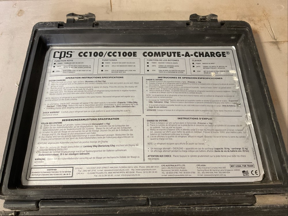 *Fully Functional* CPS CC100 CC100E COMPUTE-A-CHARGE HVAC Tool