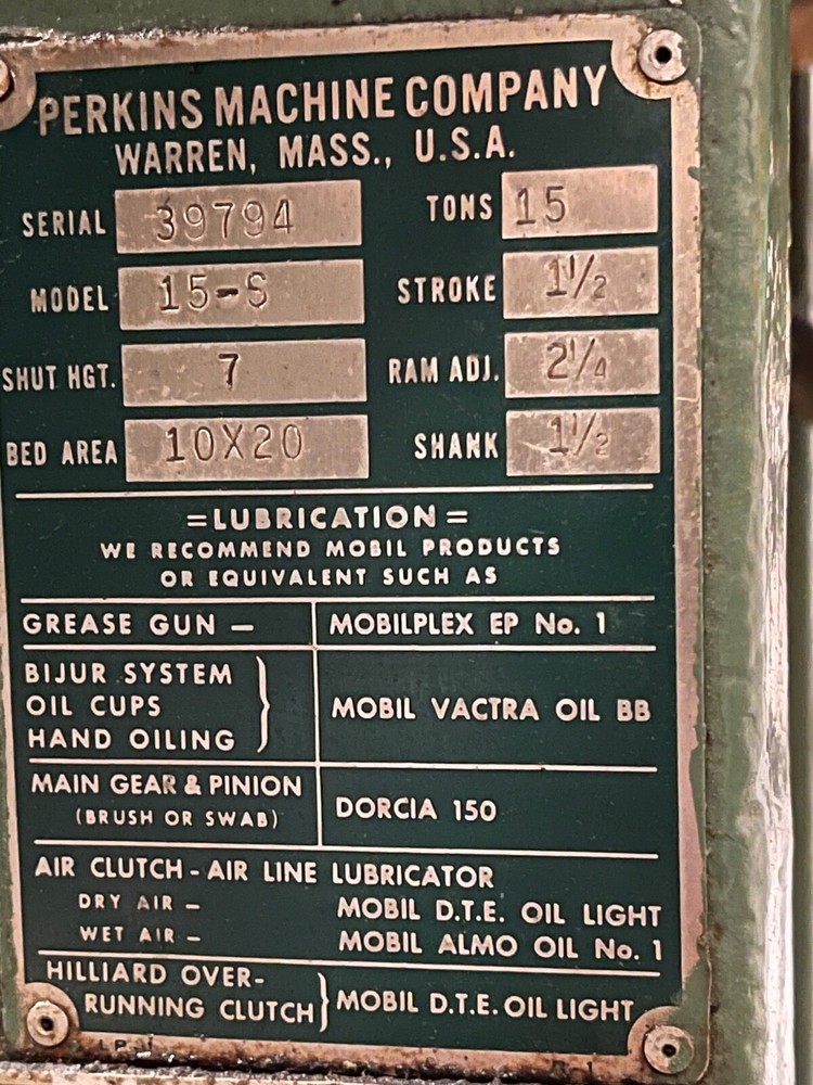 Perkins 15-S Punch press