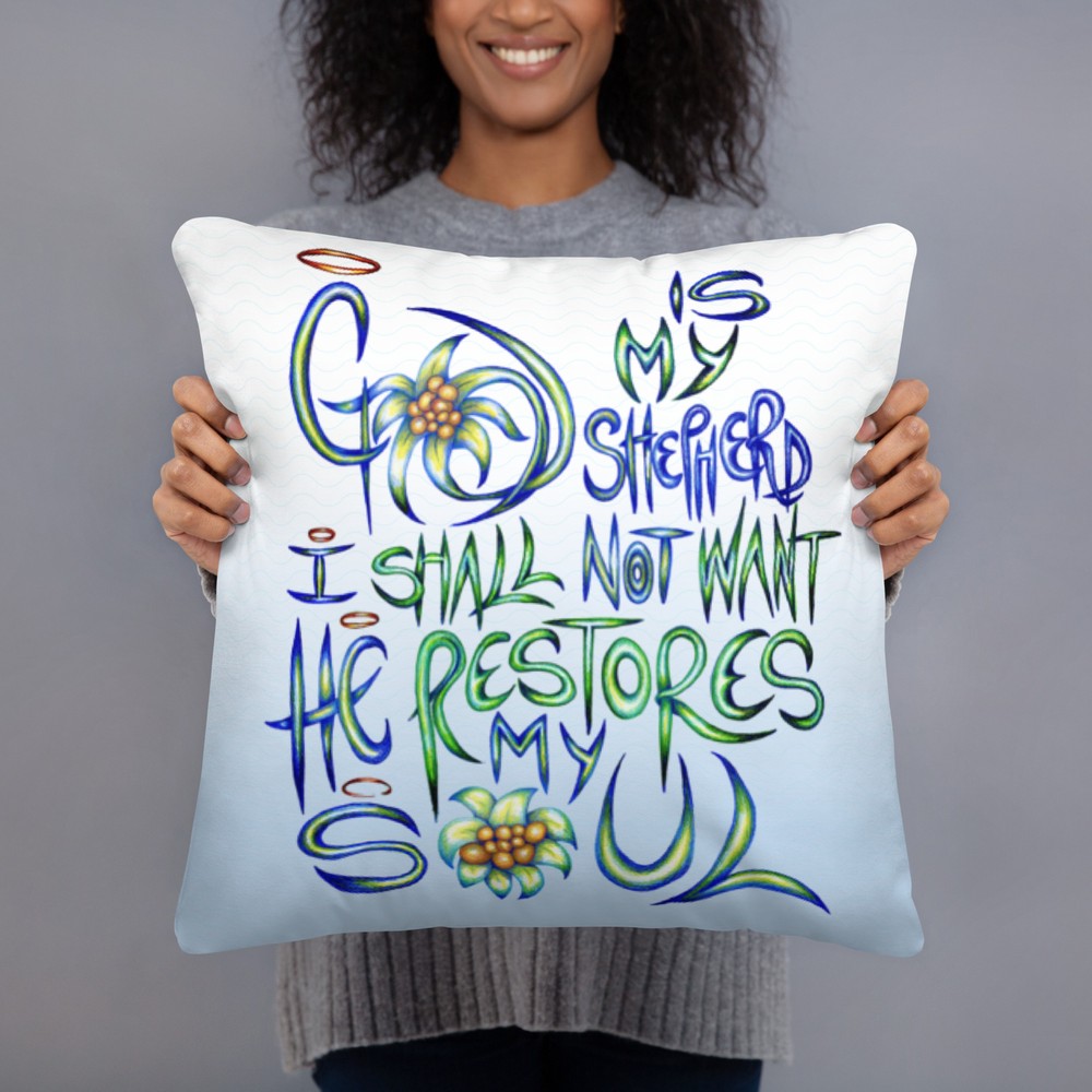 Psalm23 Edelweiss Christian Basic Pillow (Heavenly)