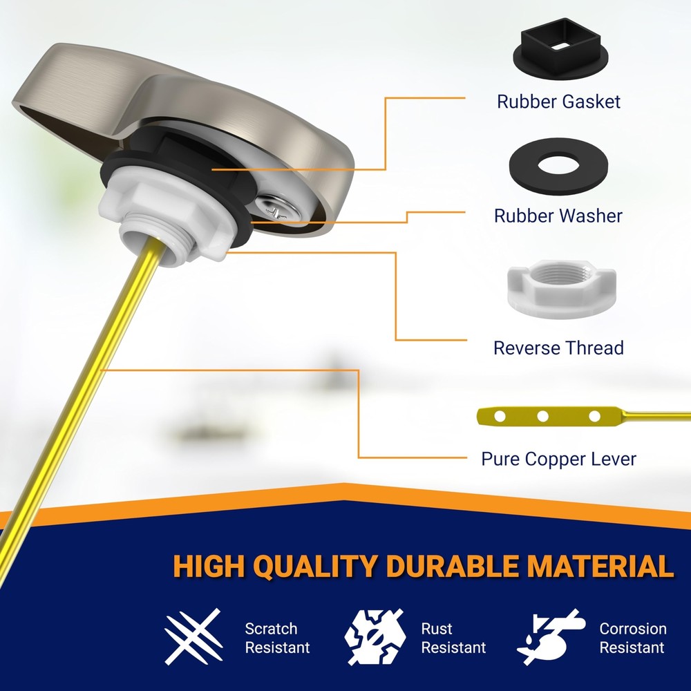 Toilet Handle Brushed Nickel Side Mount