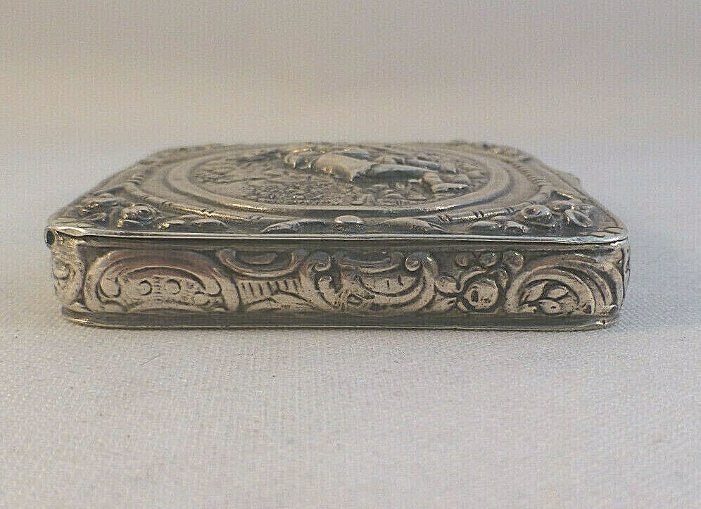 Fancy German Figural Sterling Box- 3 1/4" x 2 3/4"