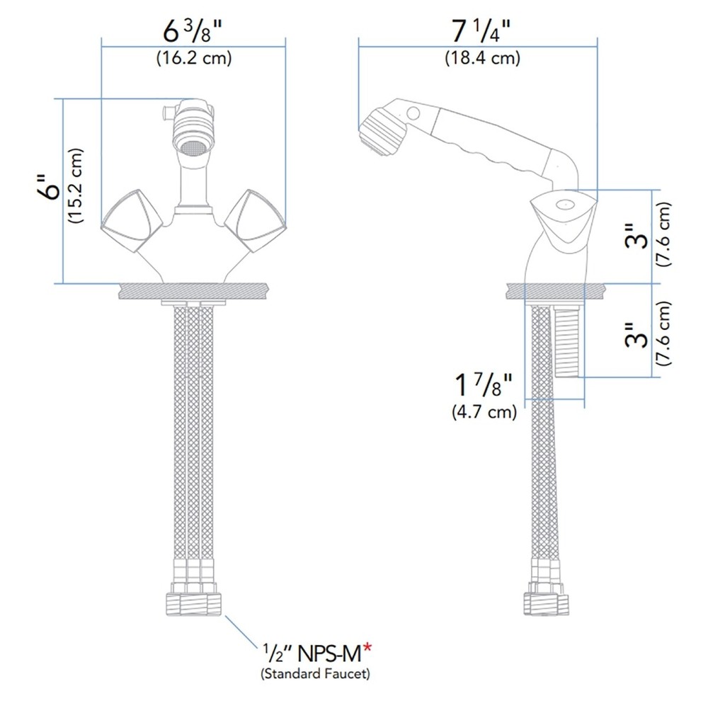 Ambassador Marine 134-0224-CW Trinidad Head/Shower Combo Faucet