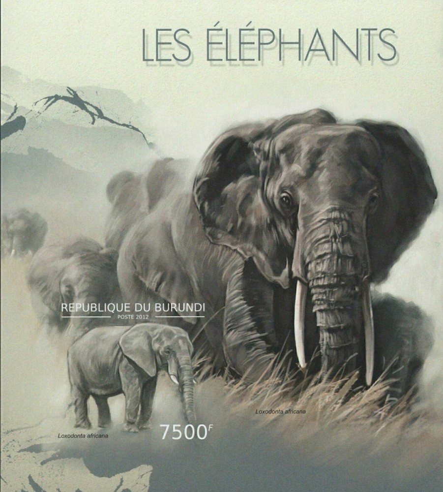 Elephants Imperforated Souvenir Sheet Mint NH